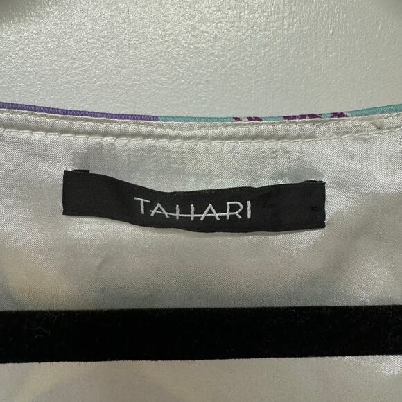 Tahari Womens Large Floral Print Sheath Sleeveless Dress Medium Stretch Cotton - Picture 6 of 11